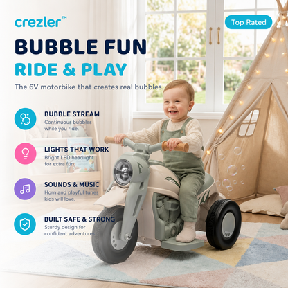 Crezler™ Kids Electric Bubble Motorbike